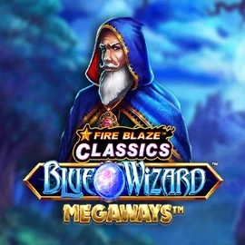 Logo of Fire Blaze Blue Wizard Megaways from Rarestone Gaming at VooDoo Casino