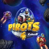 Pirots 4 online game logo by ELK Studios on voodoocasino.eu